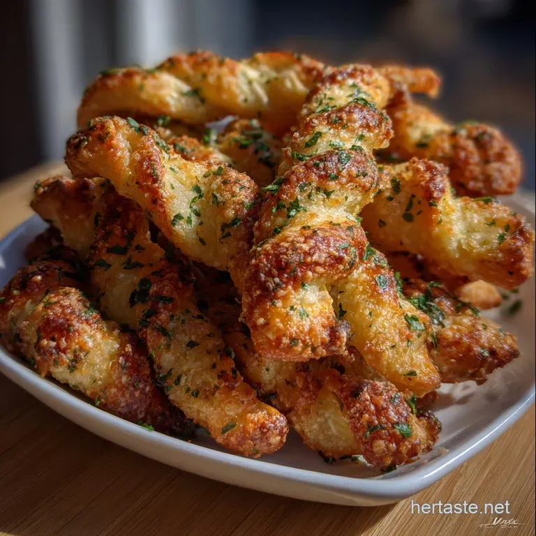 Elegant plate showcasing a single, perfectly formed garlic burst appetizer, garnished with a sprig of green herb and a dri...