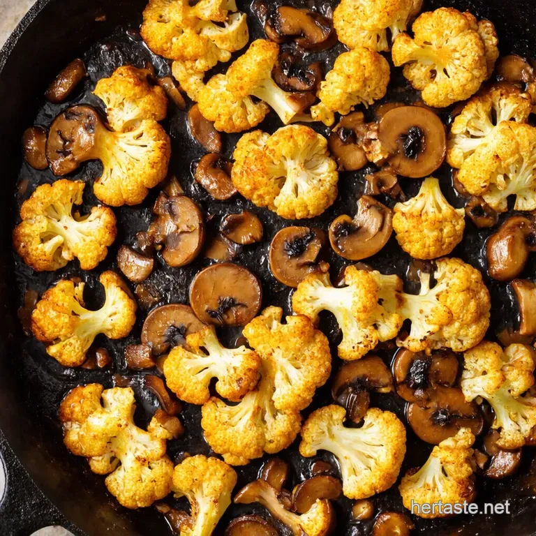 Garlic Mushrooms Cauliflower Skillet My Quick Easy Side Dish Garlicky Mushroom Cauliflower Skillet Sensation
