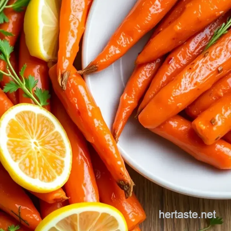 Glazed Baby Carrots with Sweet Saffron Honey presentation