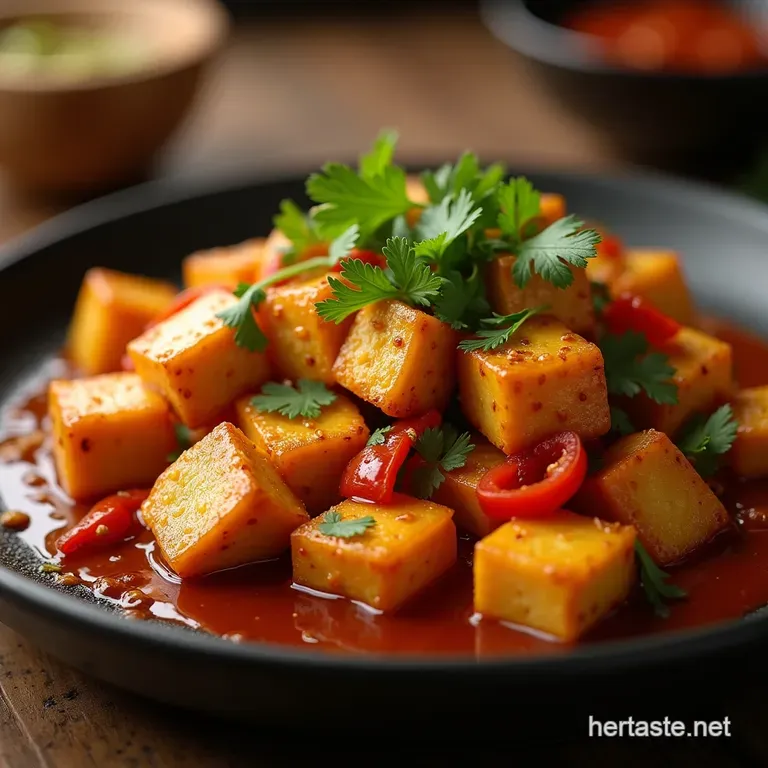 Indochinese Dragons Breath Chilli Paneer Restaurant Style presentation