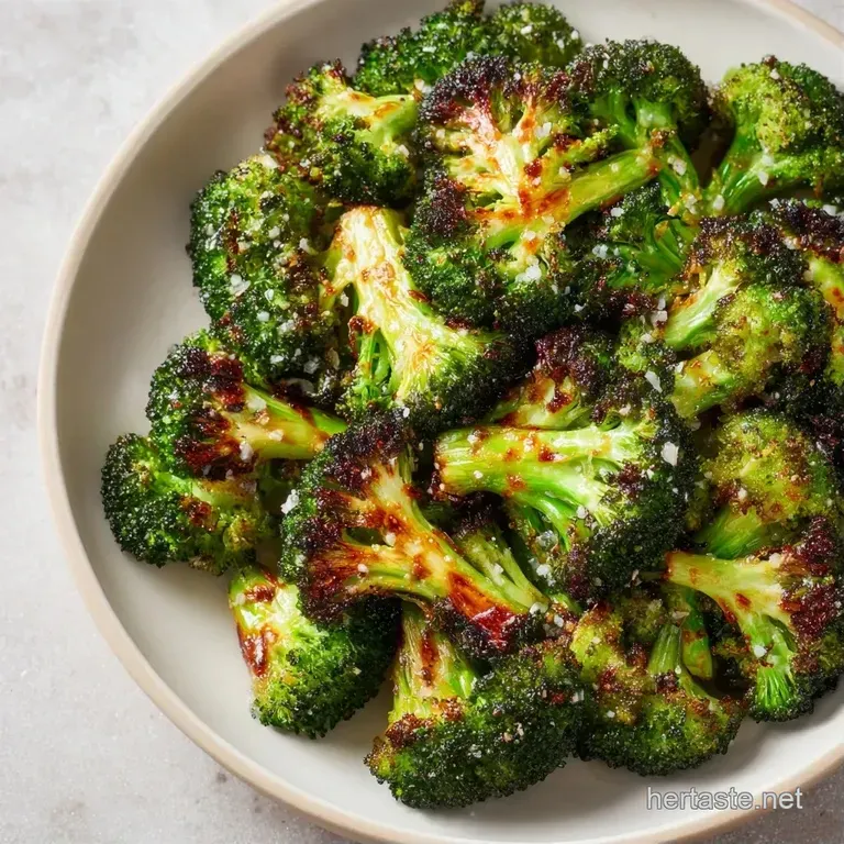 Toasted green broccoli florets artfully arranged on a matte platter with shards of aged parmesan and black pepper.