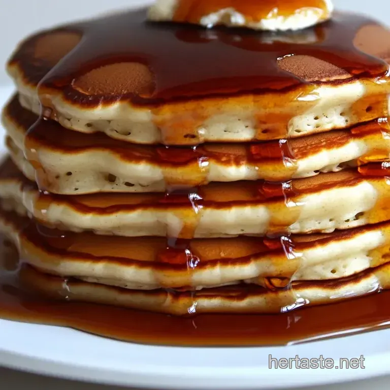 Golden Hour Fluffy Pancakes presentation