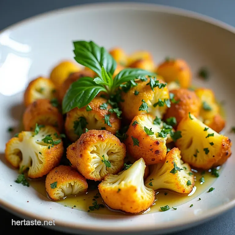 Golden Roasted Cauliflower with LemonHerb Gremolata
