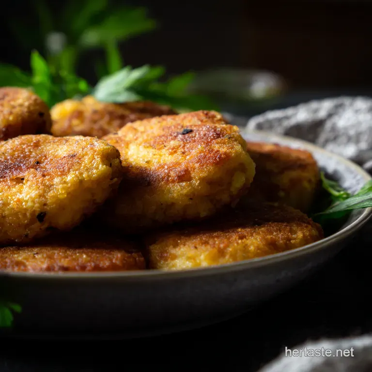 GoldenCrusted Mashed Potato Cakes aka Bubble Squeaks Posh Cousin presentation