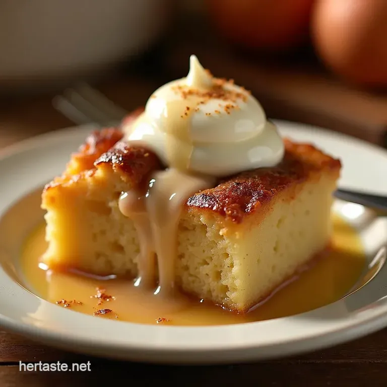 The Ultimate Comfort Bake Grandmas Classic Bread Pudding with Spiced Vanilla Cr&egrave;me Anglaise presentation