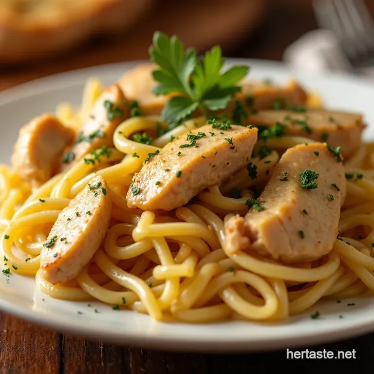 Grandmas Hug Easiest Ever Chicken Noodles presentation