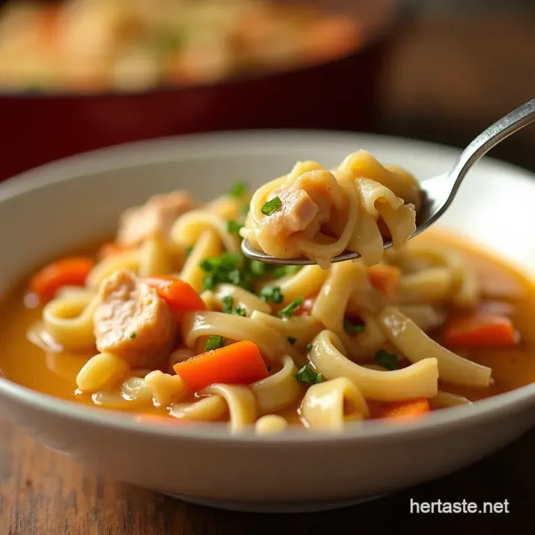 Grandmas Huginabowl Easy Chicken Noodle Soup presentation