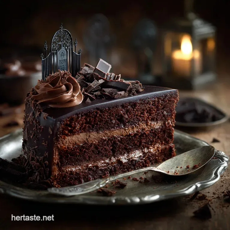 The Graveyard Gateau Spooky Chocolate Crumble Cake presentation