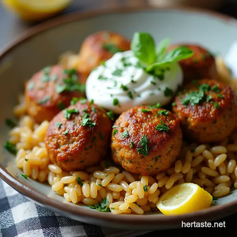 Herby Greek Meatball Bowl with LemonDill Tzatziki