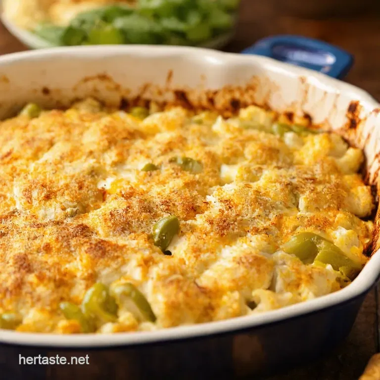 Green Chile Chicken Cauliflower Cheesy Casserole presentation