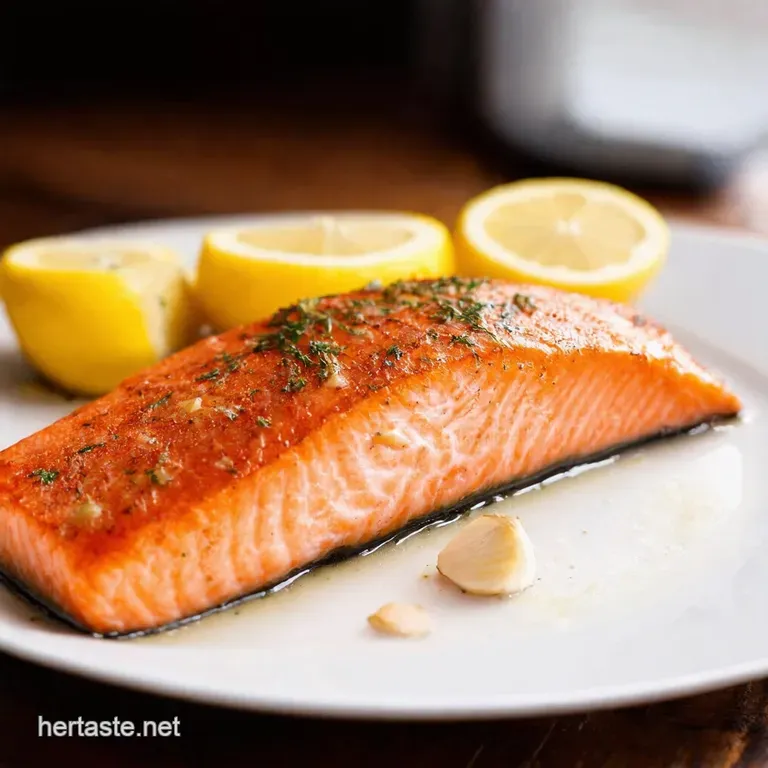 Grilled Salmon with Zesty Lemongarlic Butter Glaze presentation