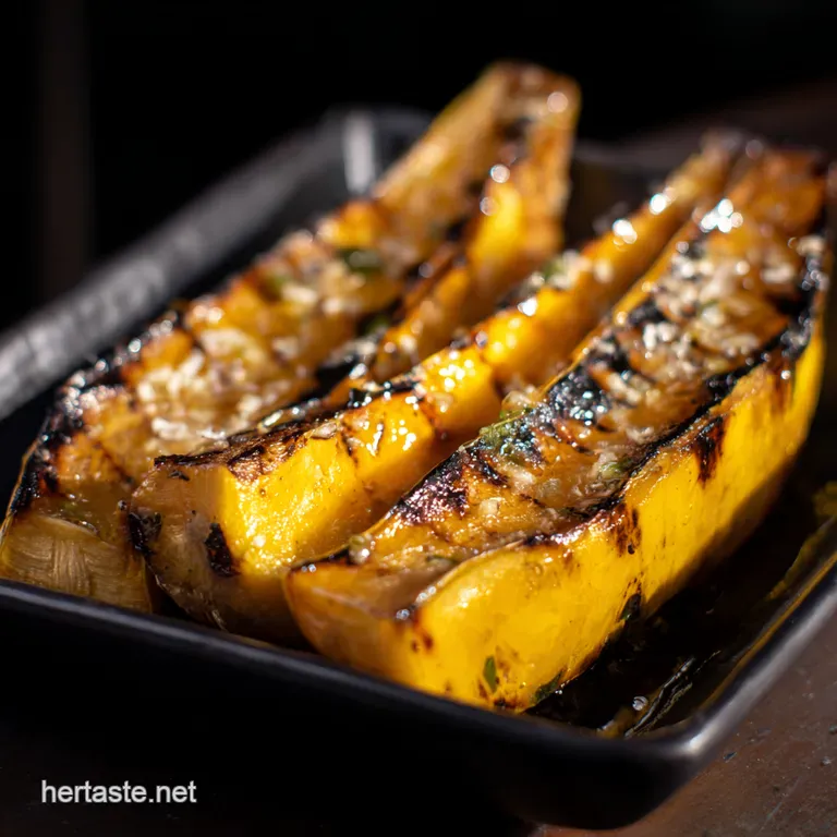 Grilled Summer Squash with Lemonherb Vinaigrette presentation