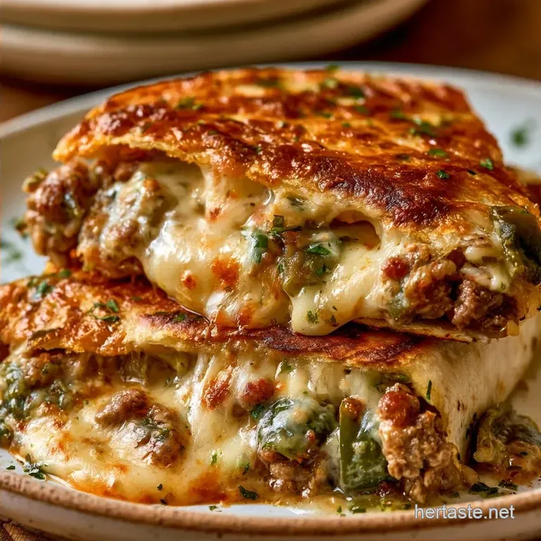 Ground Beef Quesadillas with Poblano Pepper