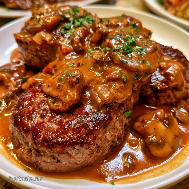 Pan-Seared Hamburger Steak With Mushroom Gravy