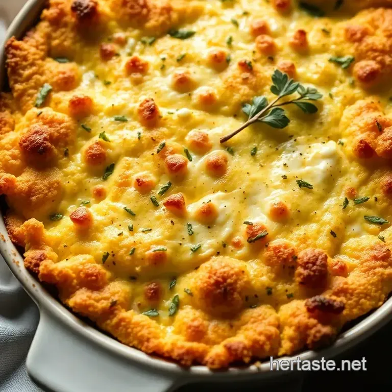 Hearty Cottage Cheese Bake with Herb Crust presentation