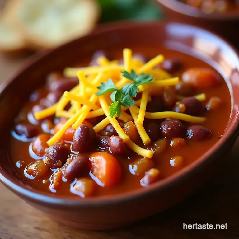 Hearty Fivebean Vegetarian Chili Proper Comfort Food presentation