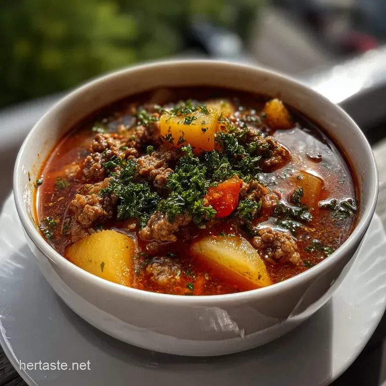 Hearty Hamburger Soup Recipe: the 50-Minute Wonder presentation