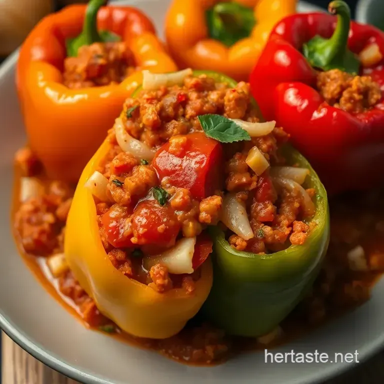 Hearty Italian Stuffed Bell Peppers presentation