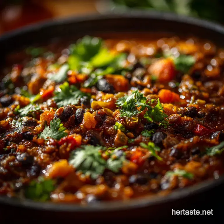 The Ultimate Hearty Vegan Chili Smoky Black Bean Brown Lentil Feast presentation