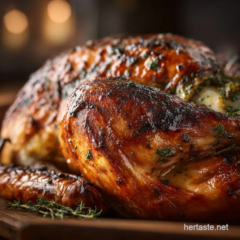 Herb Butter Turkey: the Secret to Crispy Skin and Juicy Meat presentation