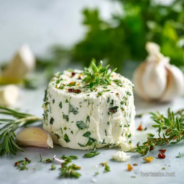 Creamy, warm cheese spread on crusty bread; herbs and garlic elevate the enticing appetizer. Served with fresh sprigs of ...