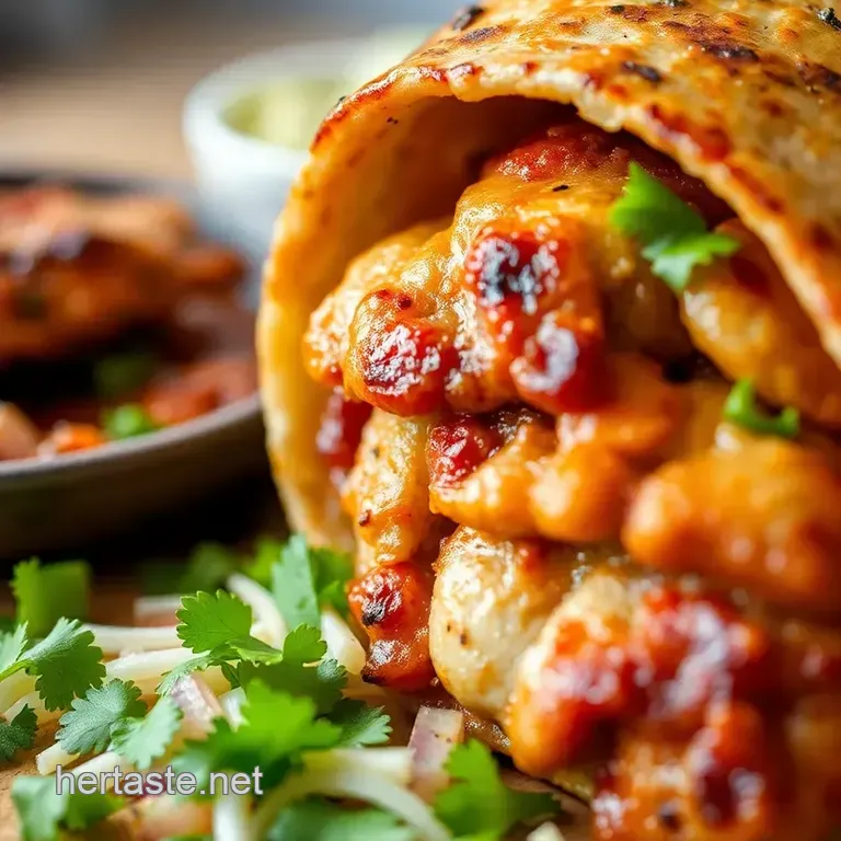 Homemade Chicken Shawarma: Middle Eastern Street Food presentation