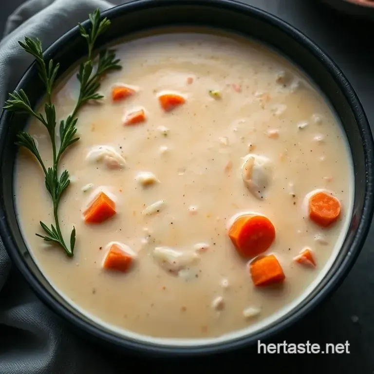 Homemade Cream of Chicken Soup presentation