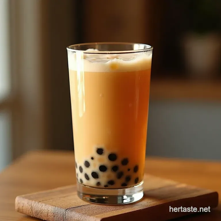 The Just Like the Best Shop Homemade Milk Tea with Chewy Brown Sugar Boba presentation