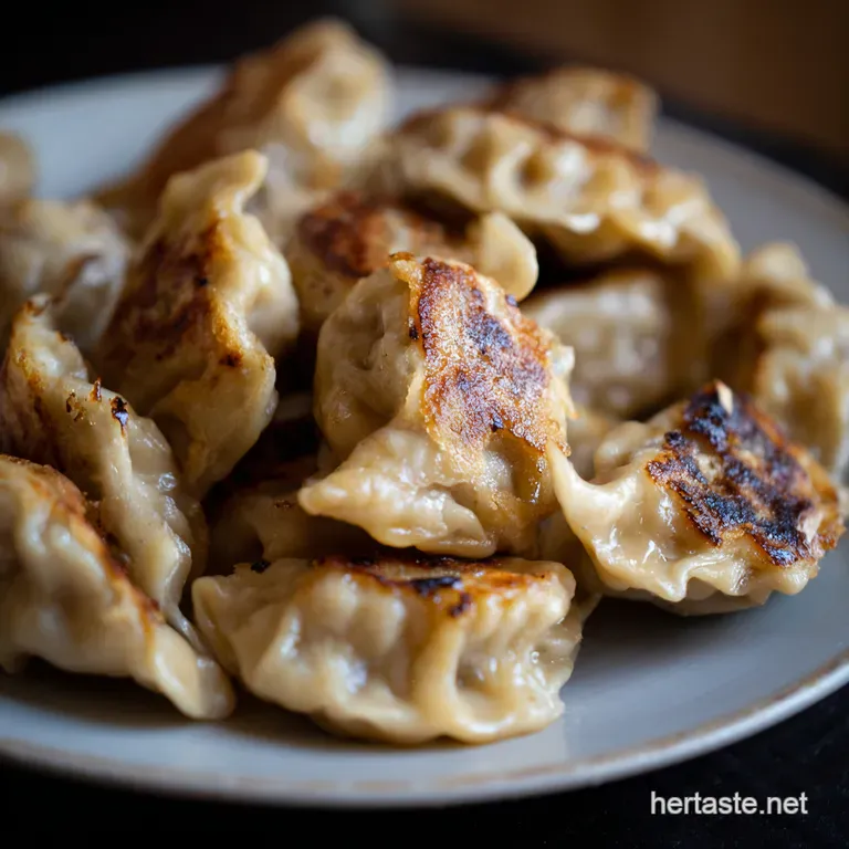 Homemade Pork Chive Dumplings presentation