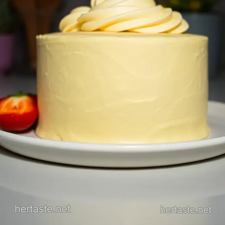 Homemade-Style Vanilla Buttercream Cake from Boxed Mix presentation