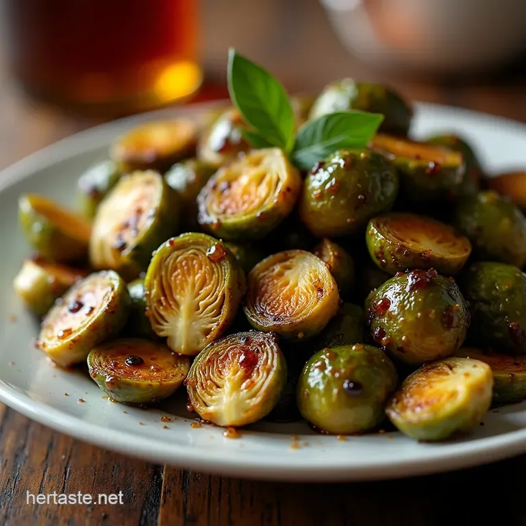 Sticky Toffee Meets Sunday Roast Glazed Honey Balsamic Brussels Sprouts presentation