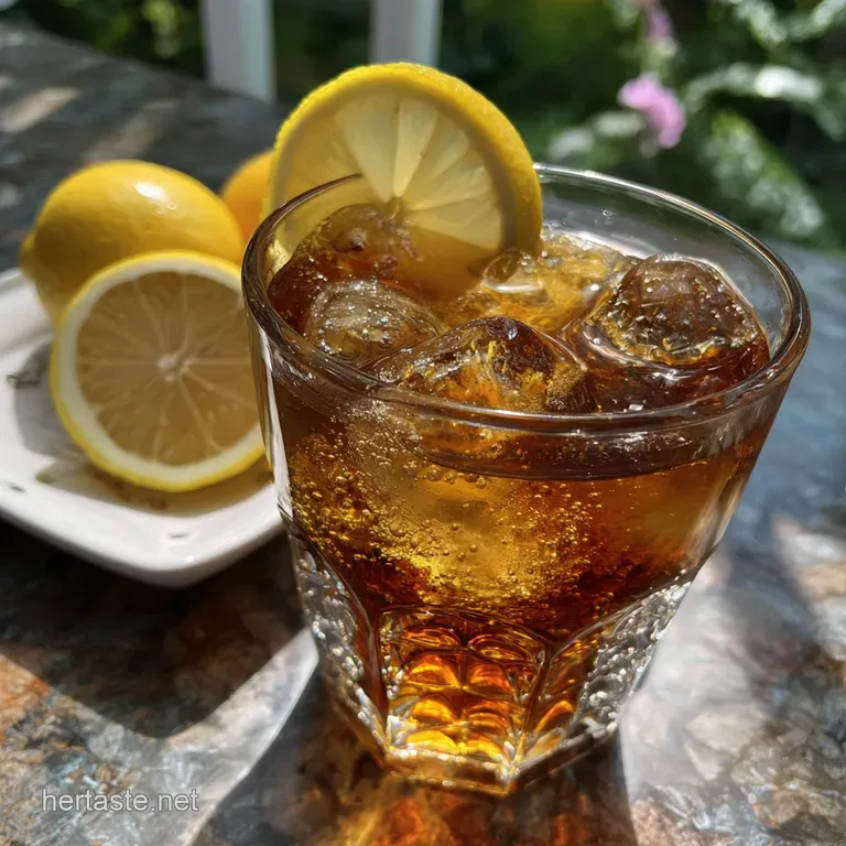 Elegant glass of iced tea, garnished with vibrant citrus wheels and fresh mint sprigs, against a light background.