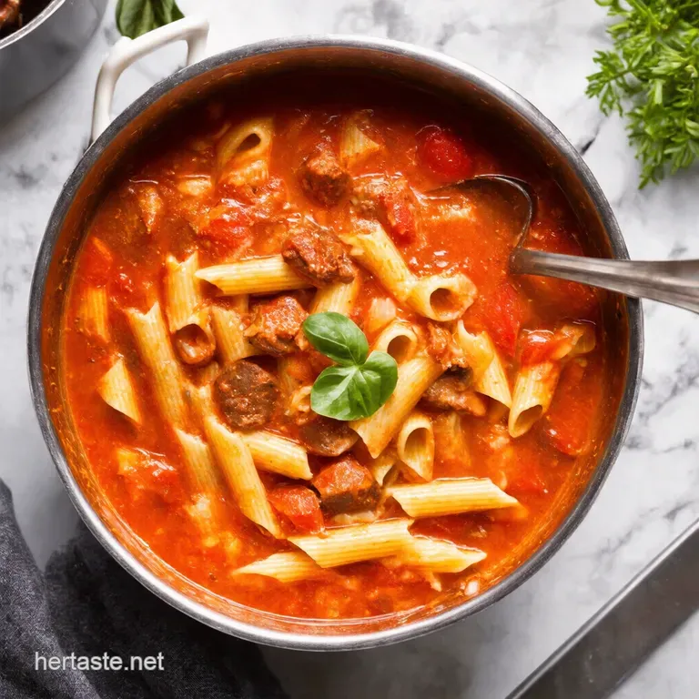 Instant Pot Italian Sausage Tomato Pasta Soup presentation