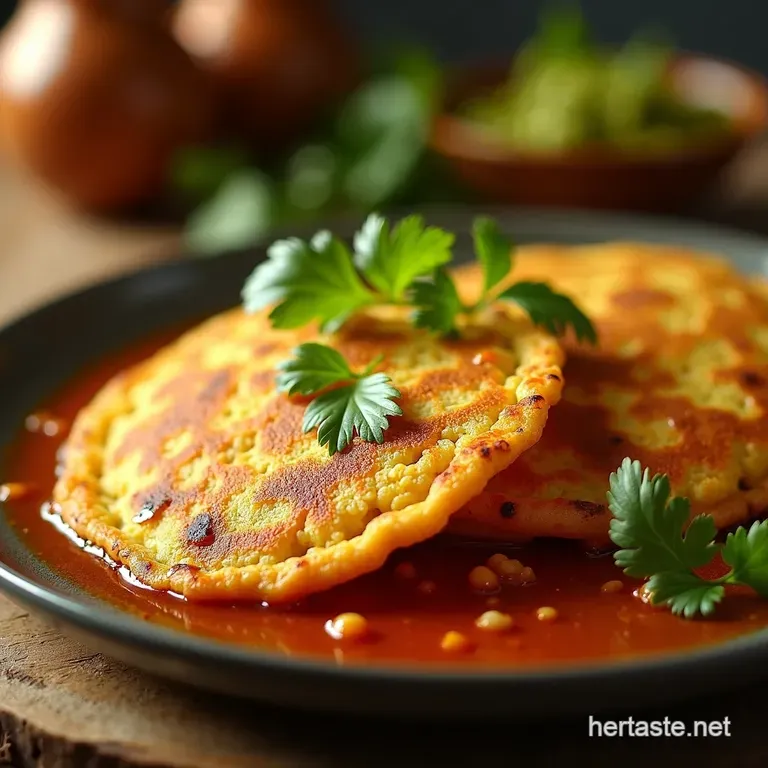 Instant Rava Uttapam Suji Uttapa with Chutney presentation