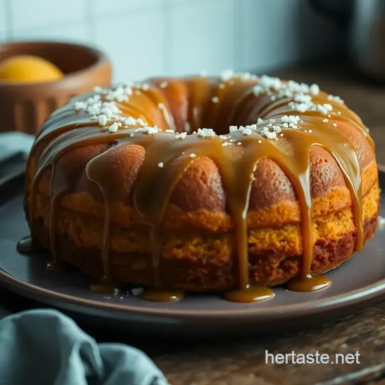 Irresistible Salted Caramel Kentucky Butter Cake presentation