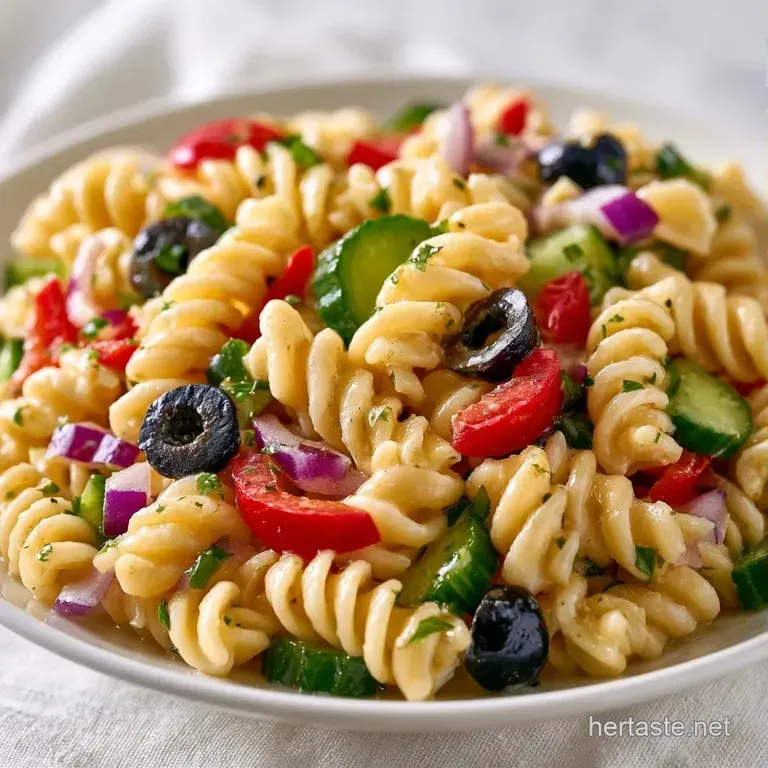 A rustic wooden bowl overflowing with colorful pasta, crisp peppers, and olives, garnished with fresh parsley.