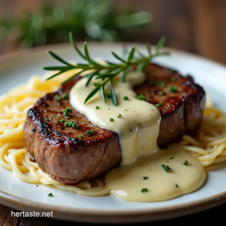 The Perfect PanSeared Ribeye Steak with Silky RosemaryGarlic Cream Sauce