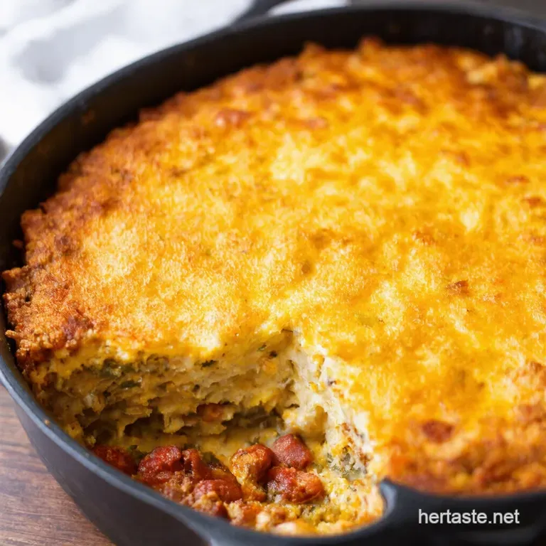 Keto Chorizo Cheddar Breakfast Casserole presentation