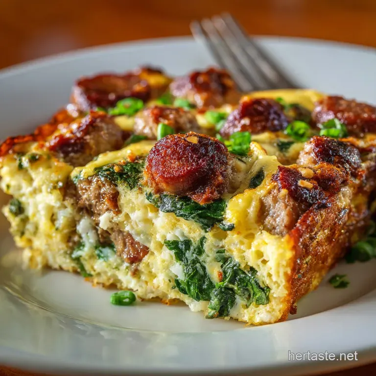 The Hearty MakeAhead Keto Sausage and Spinach Breakfast Bake