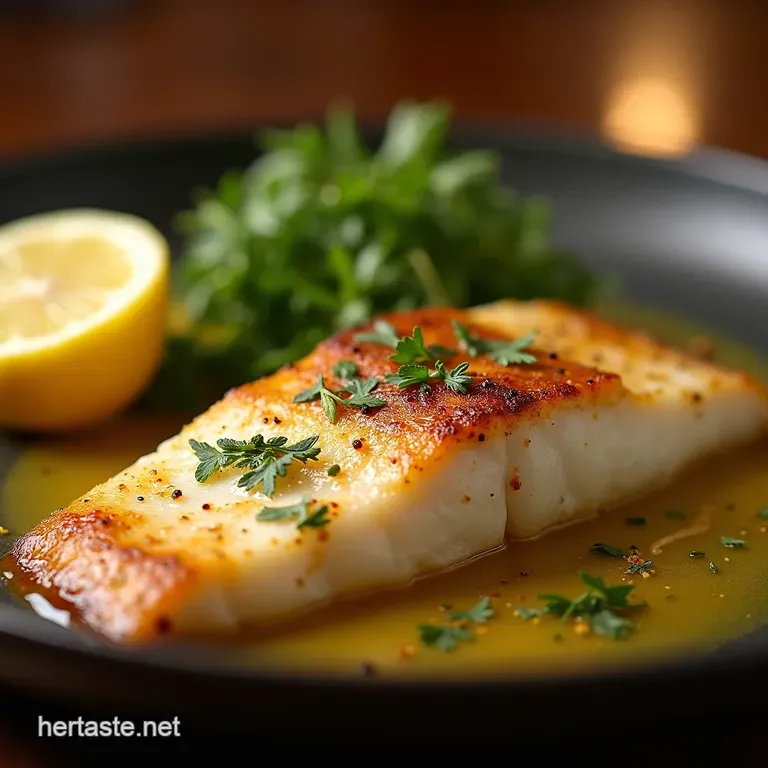 Silky Perfection Panseared Keto Lemon Butter Chilean Seabass presentation