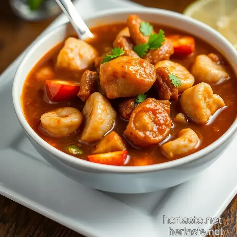 Kickin Creole Seafood Gumbo presentation