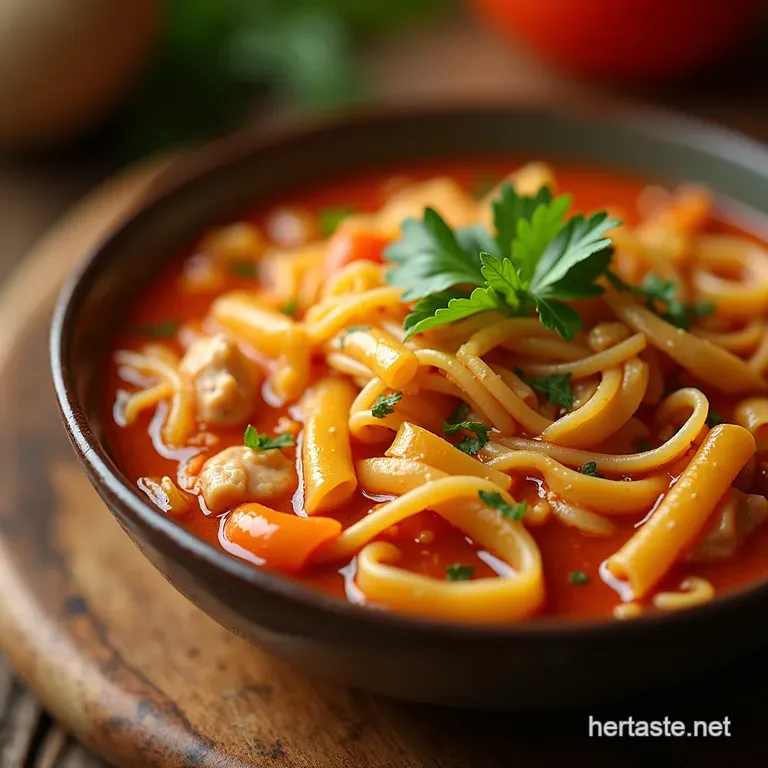 KnockYourSocksOff Spicy Chicken Noodle Soup presentation