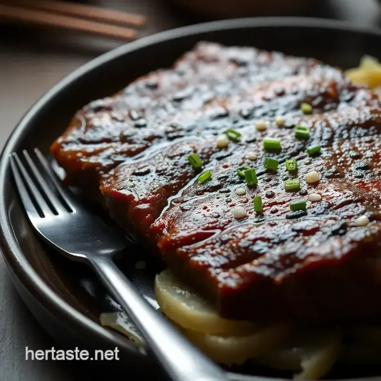 Korean Bbq Flank Steak with Quick Kimchi Slaw presentation