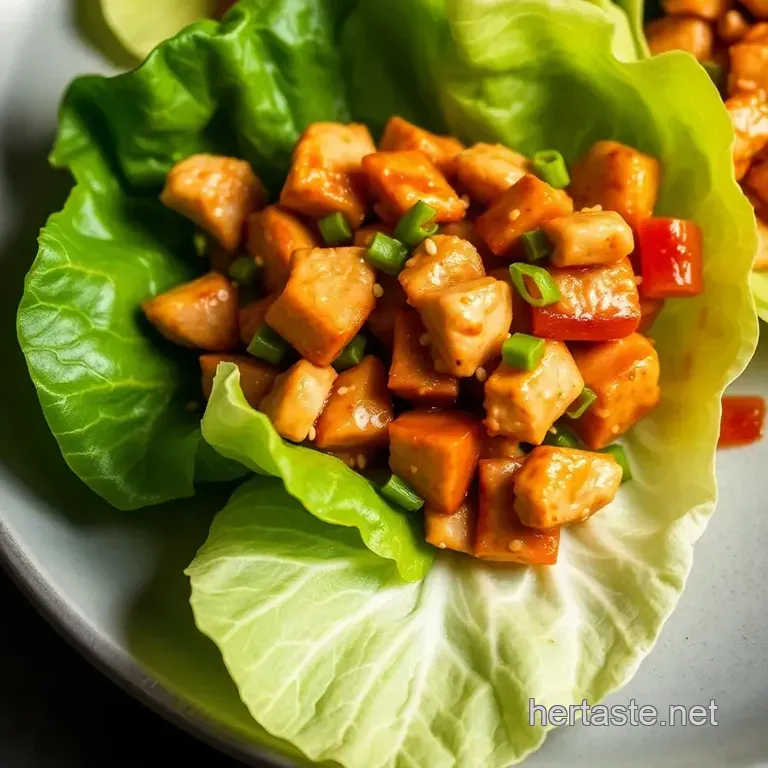 Kung Pao Chicken Lettuce Wraps presentation