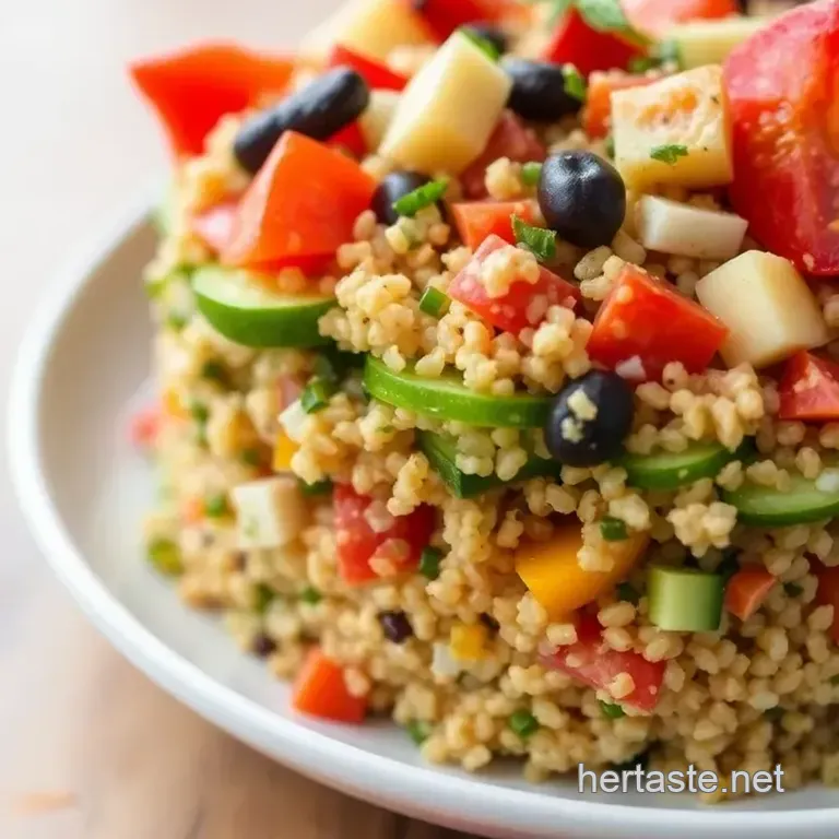 Layered Mediterranean Quinoa Salad - Healthy and Colorful presentation