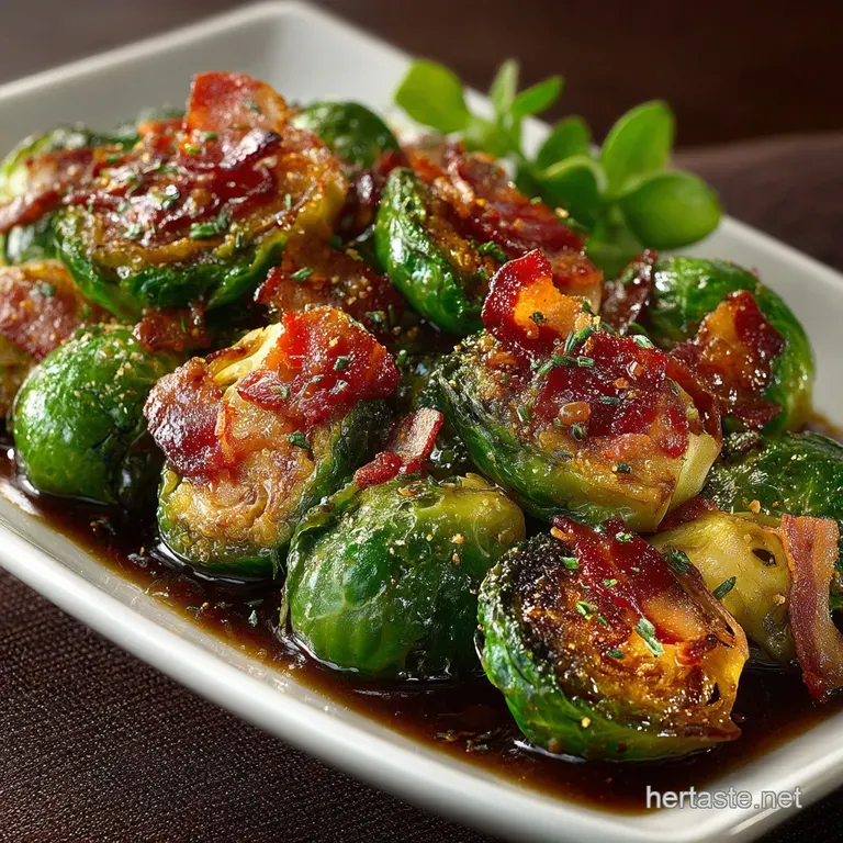 Steakhouse Showstopper Crispy Bacon HoneyGlazed Brussel Sprouts presentation