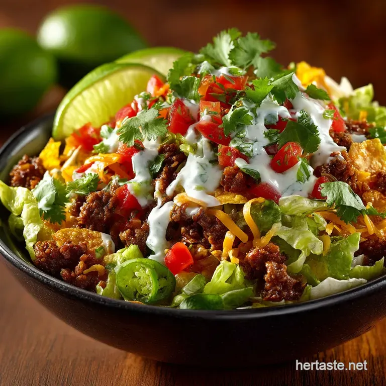 Low Carb Taco Salad Bowl The Mighty Fiesta with Zesty Lime Ranch
