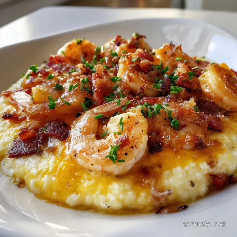 Southern Recipes: Creamy Shrimp and Grits Classic presentation