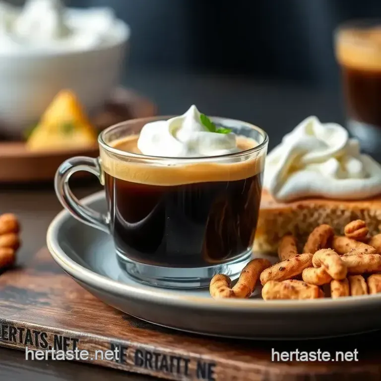 Decadent Creamy Espresso Topped with Whipped Cream presentation