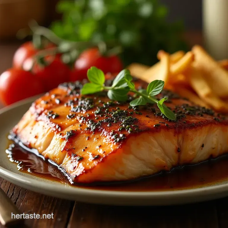 Sticky Satisfying Maple Balsamic Glazed Rainbow Trout Fillets presentation